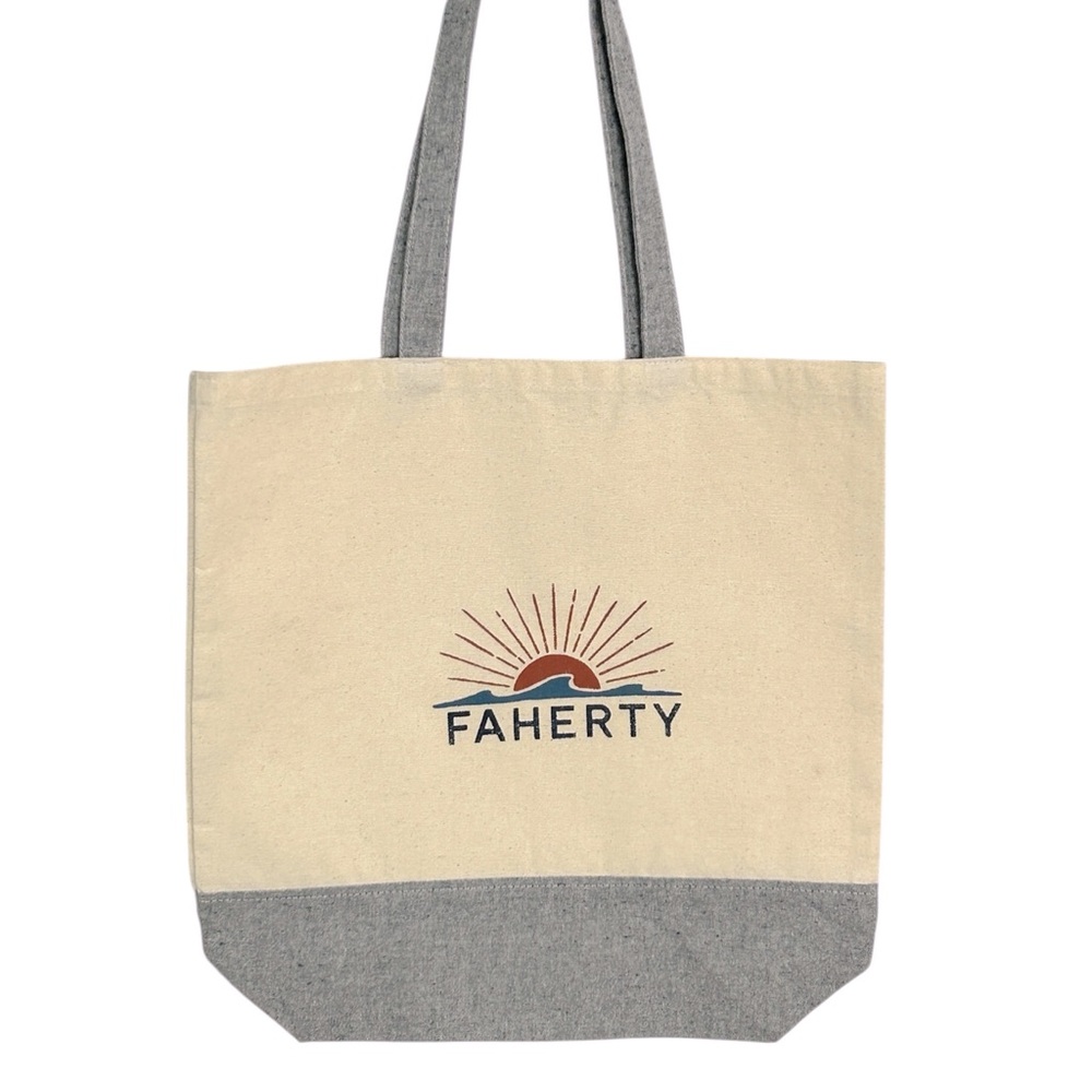 Faherty Canvas Tote Bag Reusable Beach Grocery 15"x15" NWOT Shopping Bag